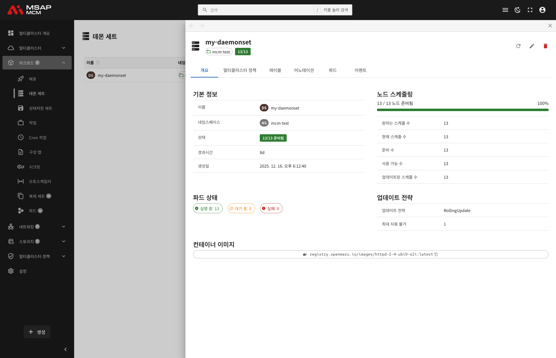 DaemonSet 상세 정보
